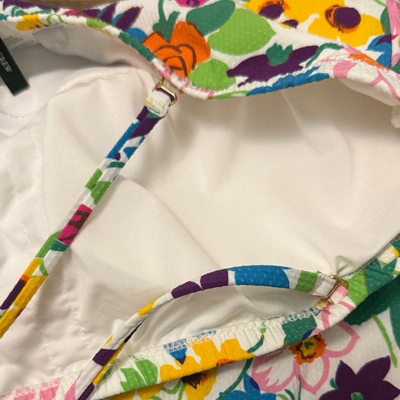 J. Crew NWT Colorful Floral One Piece Swimsuit - Picture 3 of 5